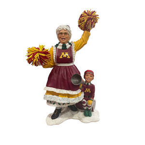 University Minnesota Gophers Danbury Mint Mrs Claus Cheerleader Figurine‎ 9"